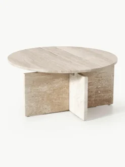 Ronde salontafel Marisa uit travertijn^Westwing Collection Sale