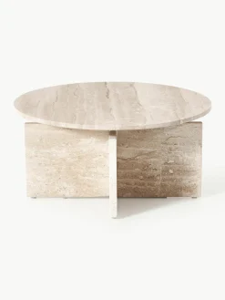 Ronde salontafel Marisa uit travertijn^Westwing Collection Sale