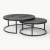 Ronde salontafels Andrew van mangohout, set van 2^Westwing Collection Discount