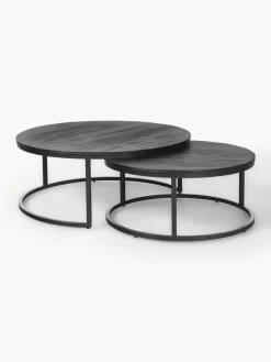 Ronde salontafels Andrew van mangohout, set van 2^Westwing Collection Discount