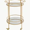 Ronde serveerwagen Emilia met spiegelglaspanelen^Kare Design Sale