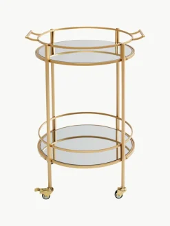 Ronde serveerwagen Emilia met spiegelglaspanelen^Kare Design Sale