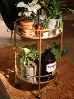 Ronde serveerwagen Emilia met spiegelglaspanelen^Kare Design Sale
