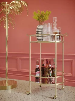 Ronde serveerwagen Emilia met spiegelglaspanelen^Kare Design Sale