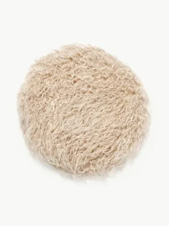Ronde stoelkussen van imitatiebont Morten, gekruld^Westwing Collection Clearance