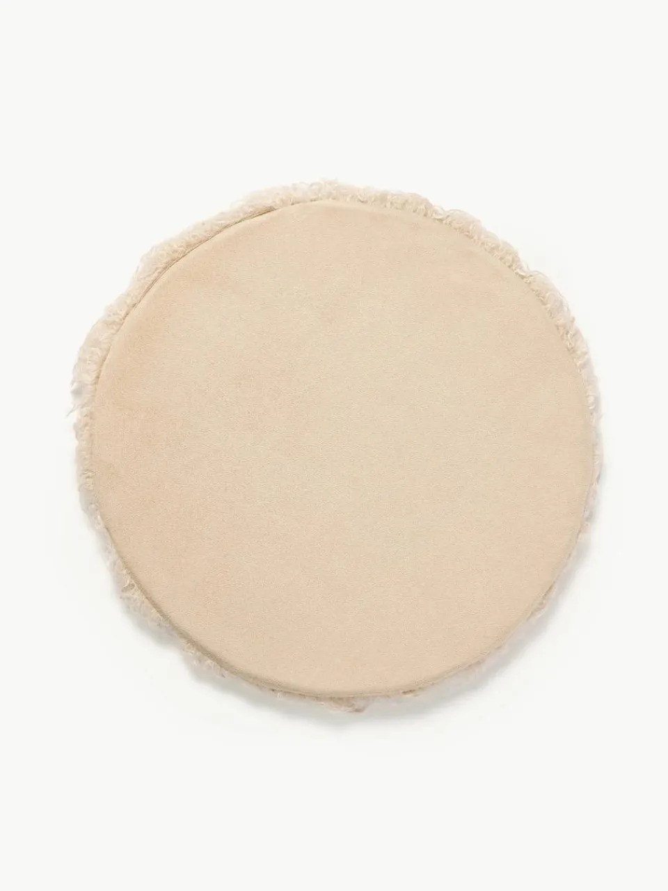 Ronde stoelkussen van imitatiebont Morten, gekruld^Westwing Collection Clearance