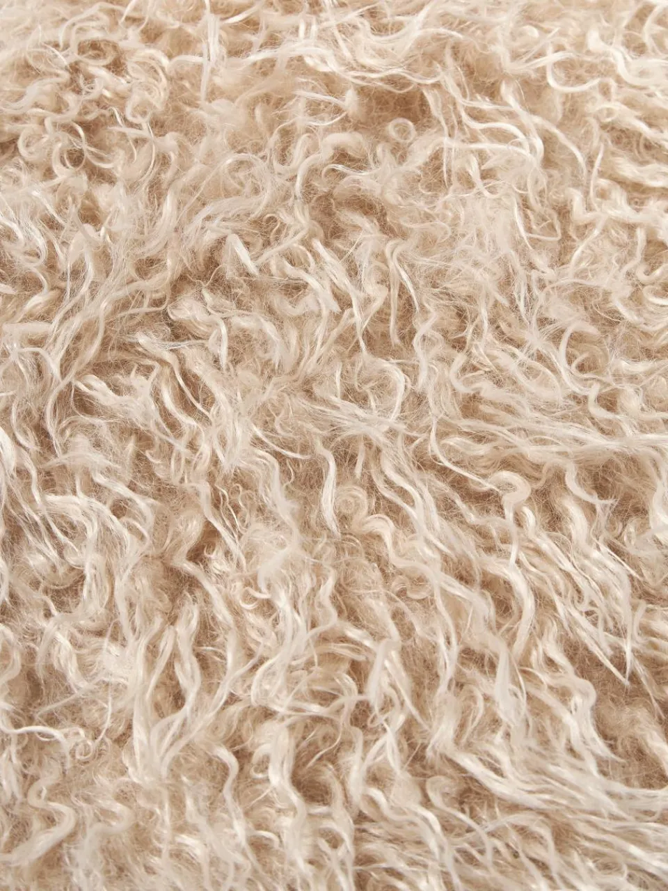 Ronde stoelkussen van imitatiebont Morten, gekruld^Westwing Collection Clearance