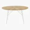 Ronde tuintafel Ellen met teakhouten tafelblad, in verschillende formaten^Cinas New