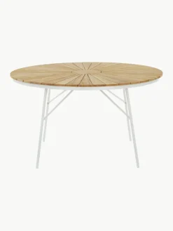Ronde tuintafel Ellen met teakhouten tafelblad, in verschillende formaten^Cinas New