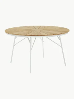 Ronde tuintafel Ellen met teakhouten tafelblad, in verschillende formaten^Cinas New