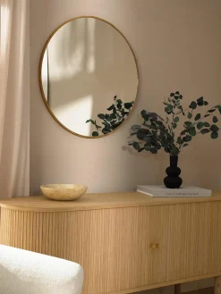 Ronde wandspiegel Avery met eikenhouten lijst^Westwing Collection Hot