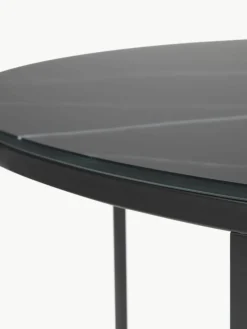 Ronde XL-salontafel Antigua met glazen tafelblad in marmerlook^Westwing Collection Best