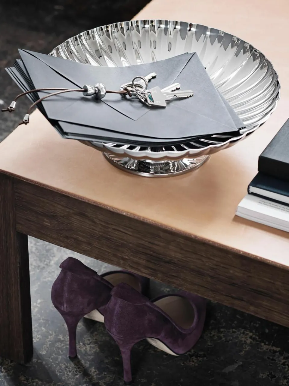 RVS serveerschaal Bernadotte met groefstructuur^GEORG JENSEN Fashion