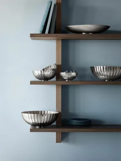 RVS serveerschaal Bernadotte met groefstructuur^GEORG JENSEN Hot
