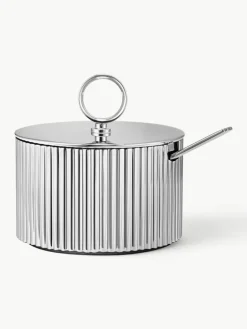 RVS suikerpot Bernadotte met lepel^GEORG JENSEN New