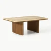 Salontafel Chandler van eikenhout met travertin blad^Westwing Collection Outlet