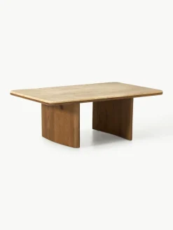 Salontafel Chandler van eikenhout met travertin blad^Westwing Collection Outlet