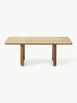 Salontafel Chandler van eikenhout met travertin blad^Westwing Collection Outlet