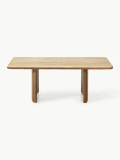 Salontafel Chandler van eikenhout met travertin blad^Westwing Collection Outlet