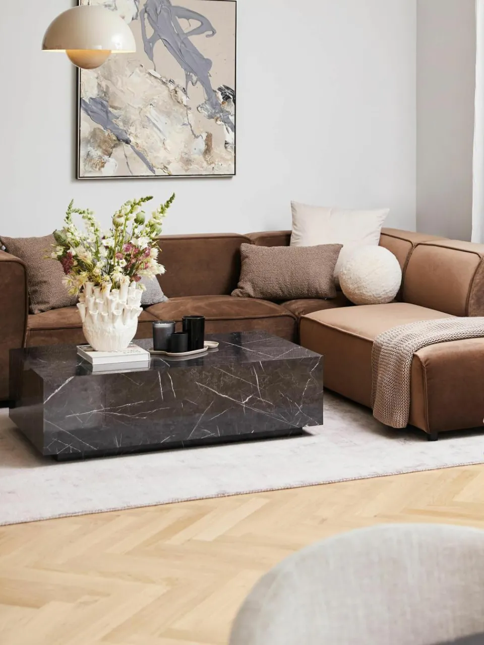 Salontafel Lesley met marmerlook^Westwing Collection Fashion