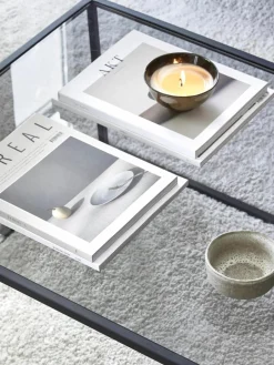 Salontafel Maya met glazen tafelblad^Westwing Collection Hot