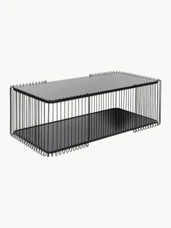 Salontafel Wire met glazen tafelblad^Kare Design Online