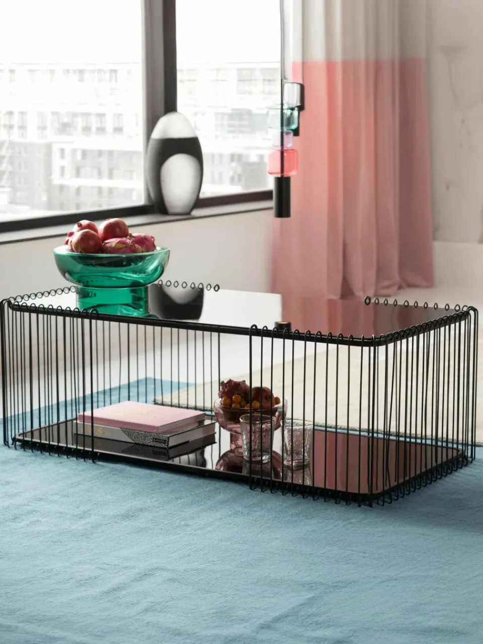 Salontafel Wire met glazen tafelblad^Kare Design Online