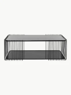 Salontafel Wire met glazen tafelblad^Kare Design Online