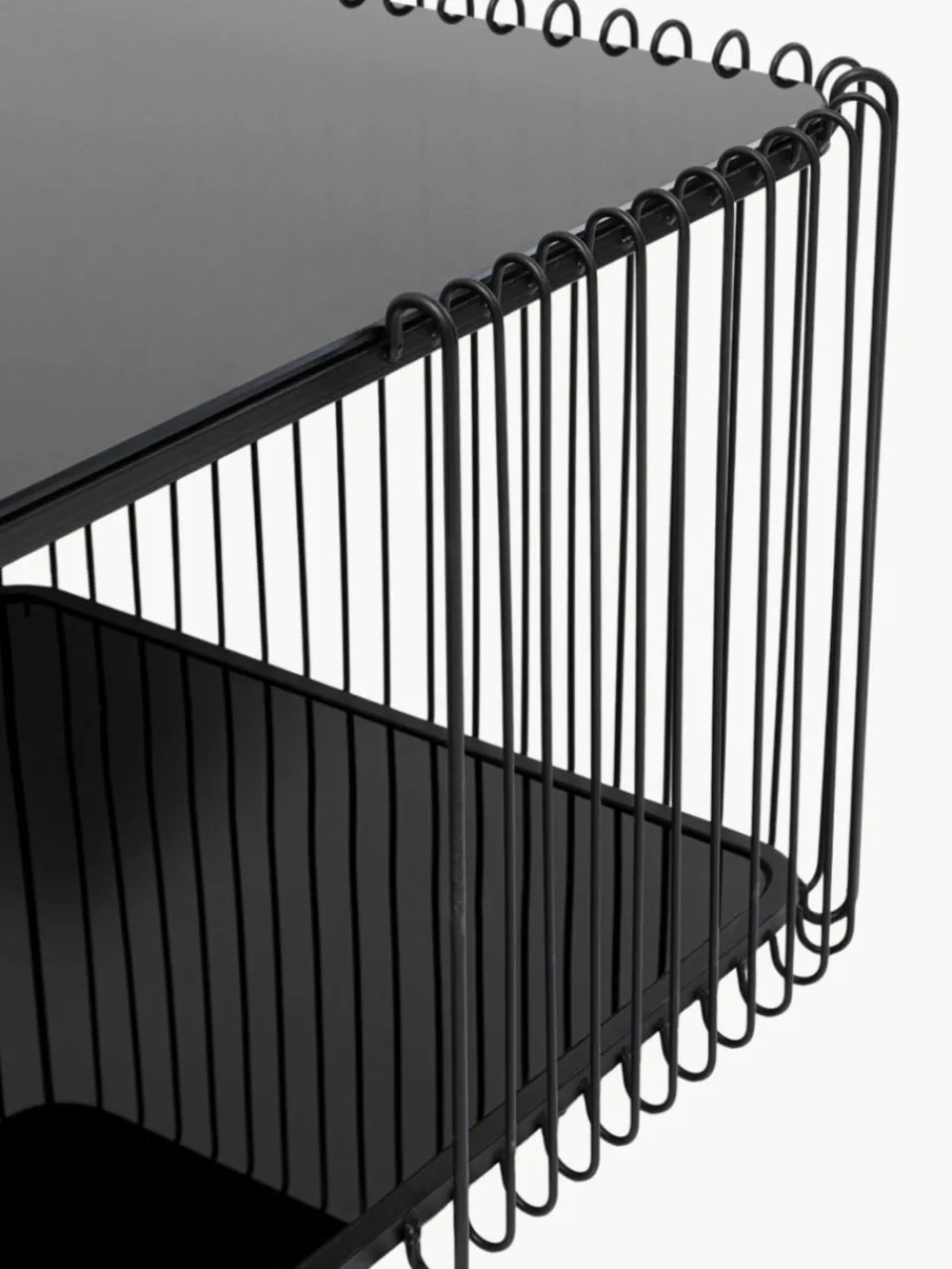 Salontafel Wire met glazen tafelblad^Kare Design Online