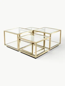 Salontafels Luigi met spiegelonderstel, set van 4^Kare Design Clearance