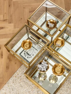 Salontafels Luigi met spiegelonderstel, set van 4^Kare Design Clearance