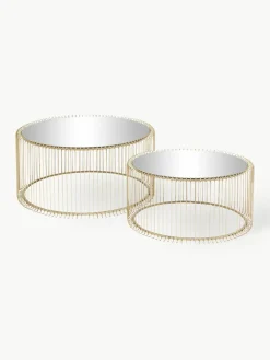 Salontafels Wire met glazen tafelblad, set van 2^Kare Design Outlet