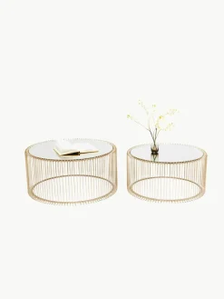 Salontafels Wire met glazen tafelblad, set van 2^Kare Design Outlet