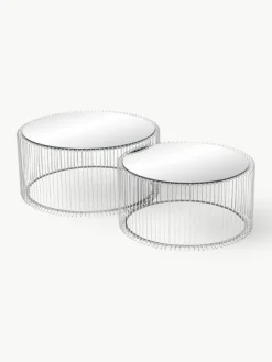 Salontafels Wire met glazen tafelblad, set van 2^Kare Design Best