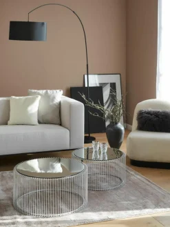 Salontafels Wire met glazen tafelblad, set van 2^Kare Design Best