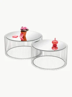 Salontafels Wire met glazen tafelblad, set van 2^Kare Design Best