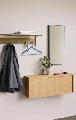 Schoenenkast Herringbone van hout met visgraatpatroon^Hübsch Fashion