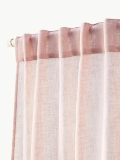 Semi-transparant gordijnen Ibiza met lusophanging, 2 stuks^Westwing Collection Best