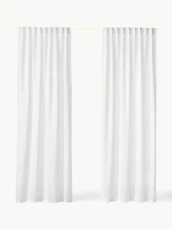 Semi-transparant gordijnen Ibiza met lusophanging, 2 stuks^Westwing Collection Best