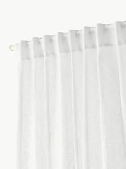 Semi-transparant gordijnen Ibiza met lusophanging, 2 stuks^Westwing Collection Best