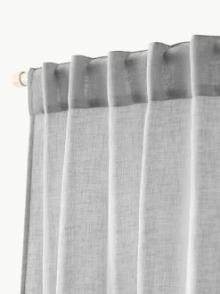 Semi-transparant gordijnen Ibiza met lusophanging, 2 stuks^Westwing Collection Sale