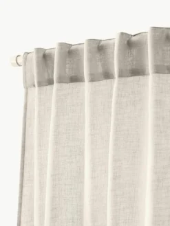 Semi-transparant gordijnen Ibiza met lusophanging, 2 stuks^Westwing Collection Best