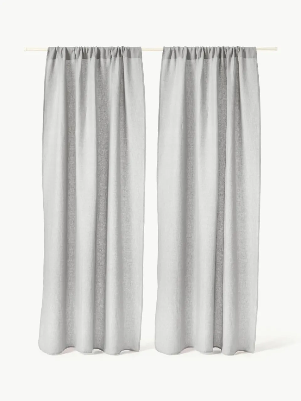 Semi-transparante gordijnen Harmony met tunnelzoom, 2 stuks^Westwing Collection Outlet