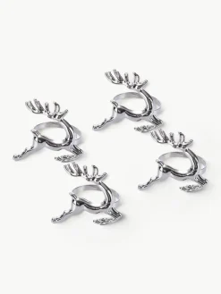 Servetringen Reindeer in zilverkleurig, 4 stuks^Villa D'Este Home Tivoli Online