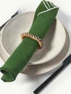 Servetringen Weave van rotan en mangohout, 4 stuks^ferm LIVING Discount