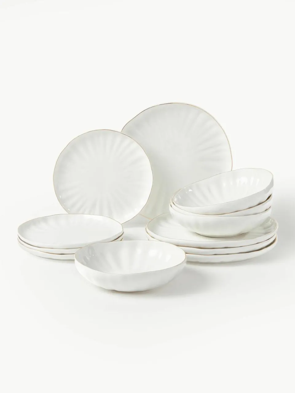 Serviesset Sali met reliëf, 4 personen (12-delig)^Westwing Collection New