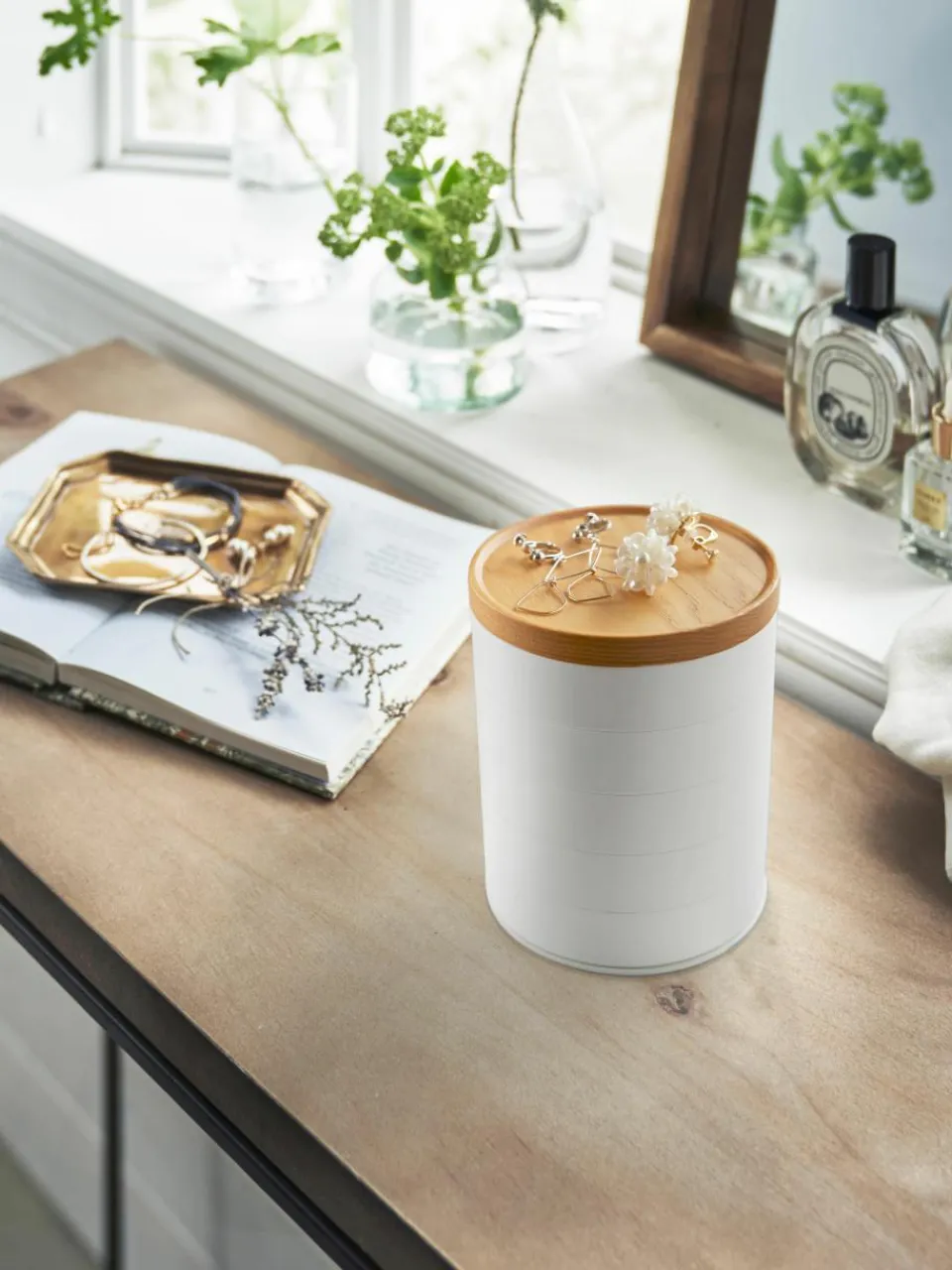 Sieradendoos Tosca met houten deksel, 5 niveaus^Yamazaki Discount