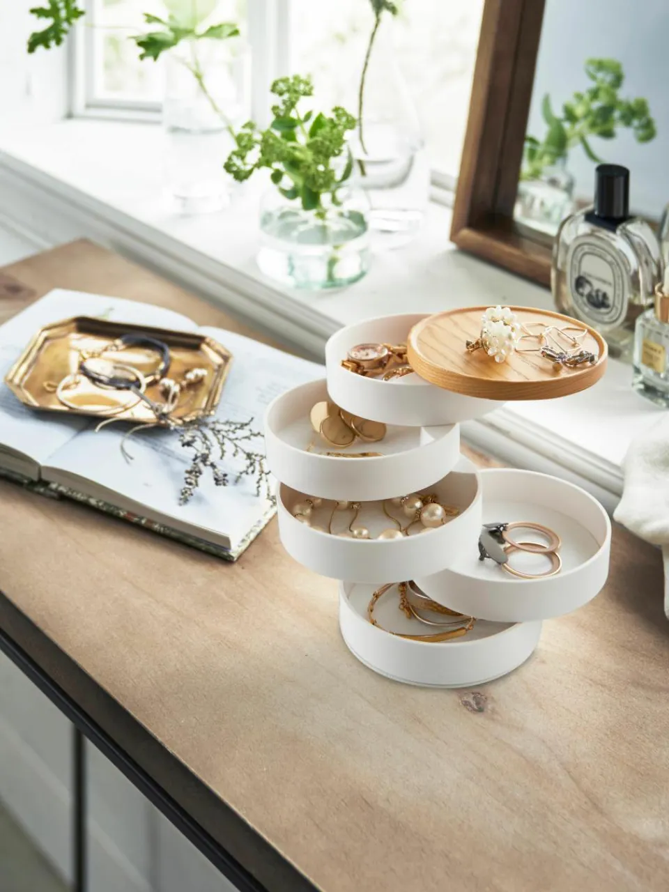 Sieradendoos Tosca met houten deksel, 5 niveaus^Yamazaki Discount