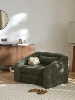 Slaapfauteuil Eliot uit teddy-bouclé^Westwing Collection Clearance