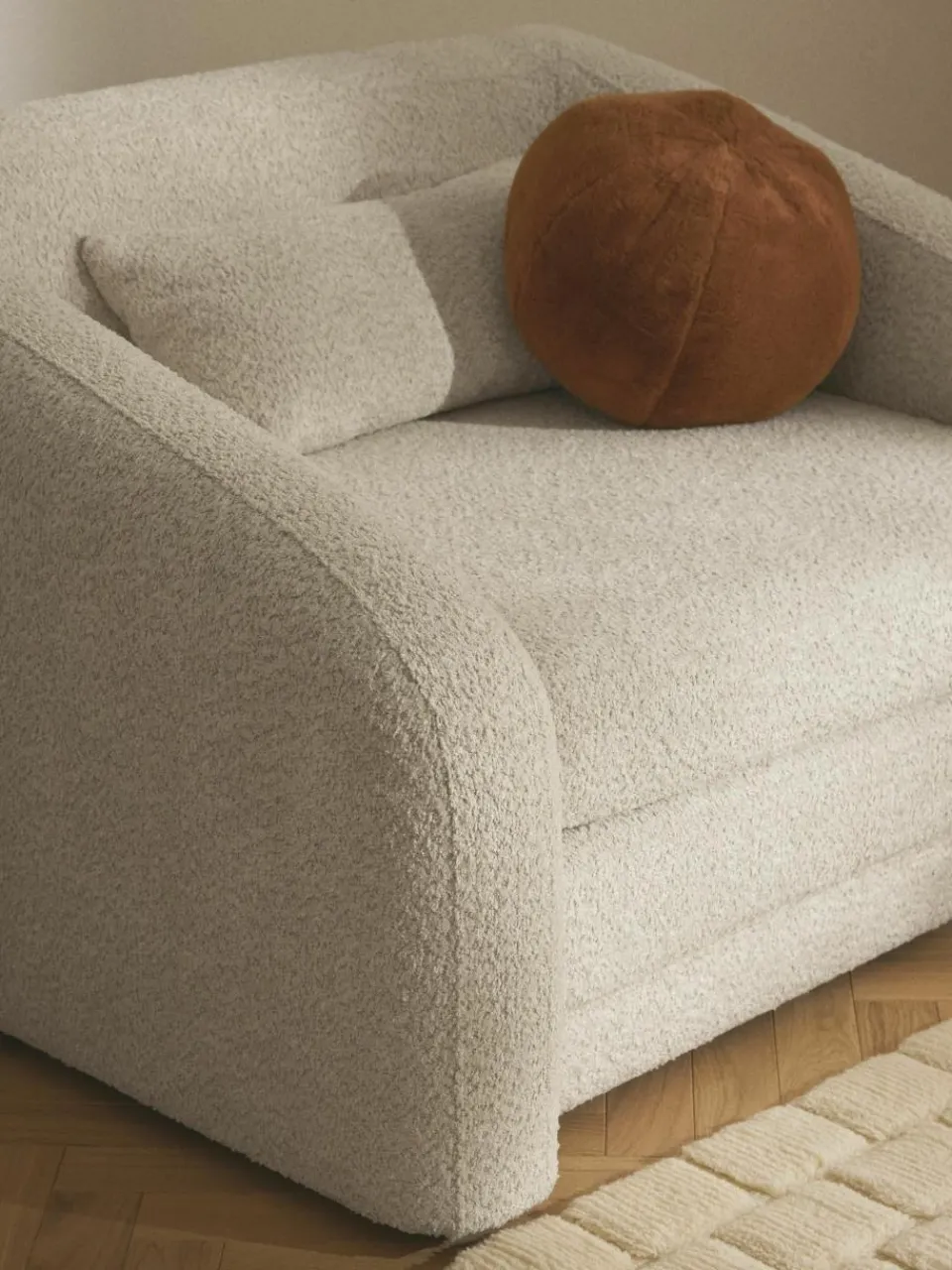 Slaapfauteuil Eliot uit teddy-bouclé^Westwing Collection Outlet